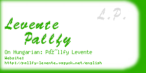 levente pallfy business card